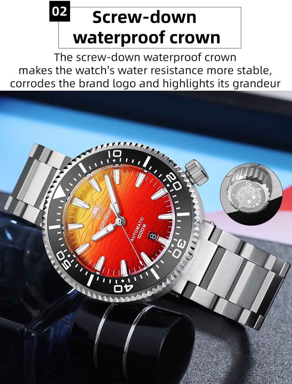 ADDIESDIVE "Burning Clouds" Professional Dive Watch