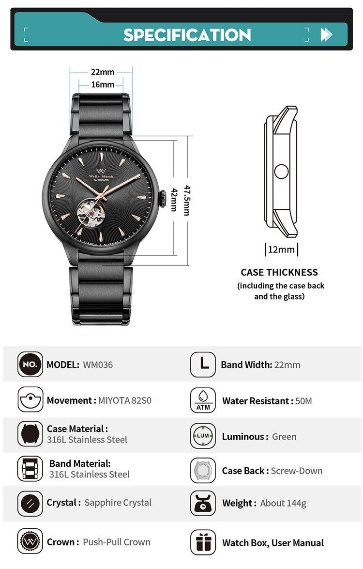 Welly Merck Men's Automatic Business Watch