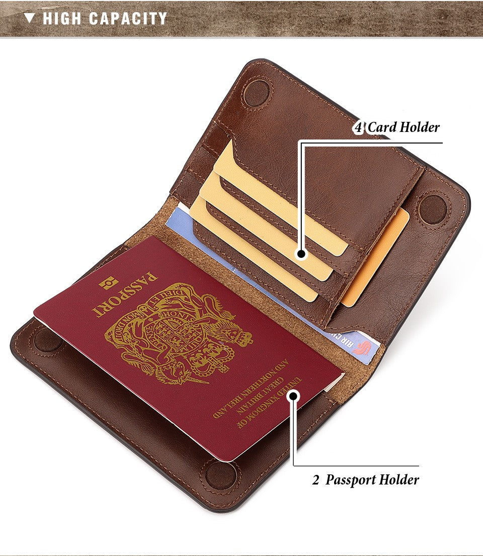 KAVI'S Men's Genuine Leather Travel Wallet