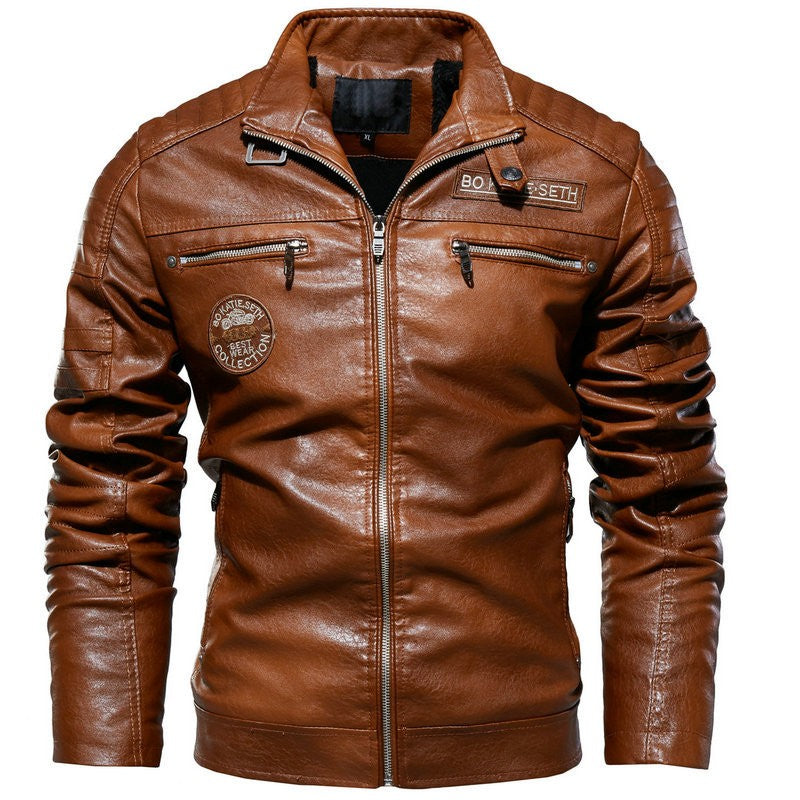 Men's Casual Cowhide Leather Jacket
