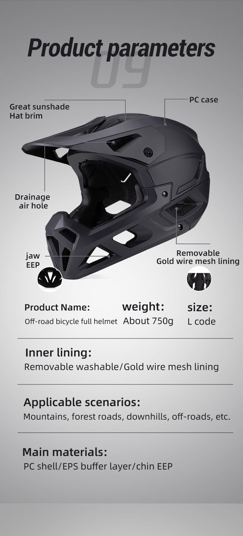 Horntour HT-58 Full-Face Cycling Helmet