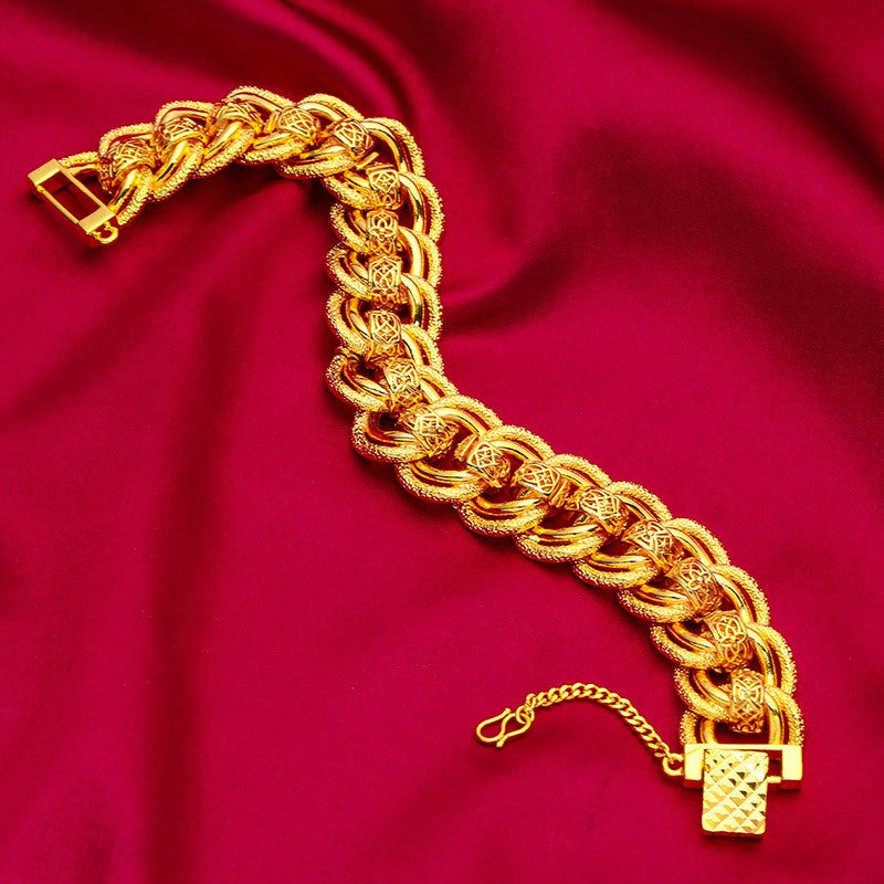 24K Real Gold 9999 Yellow Gold 20mm Men's Bracelet Watch Chain Wide Side Bangle 24K Real Gold 9999 Yellow Gold 20mm Men's Bracelet Watch Chain Wide Side Bangle