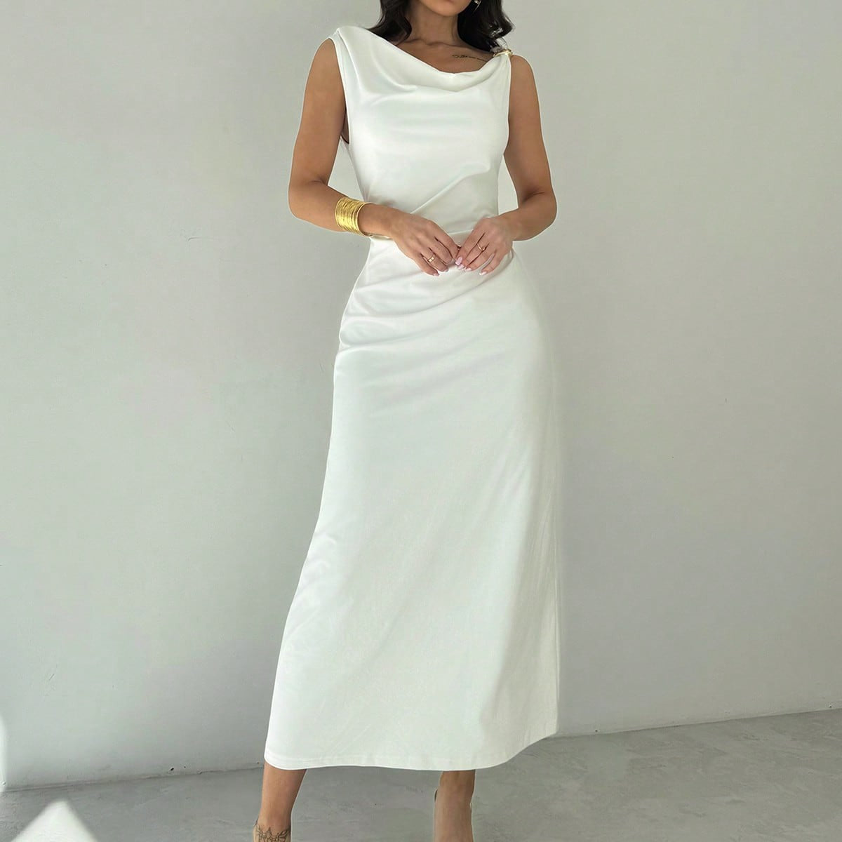 Elegant sleeveless slimming dress 2025 new style women's summer slimming, elegant and large dress Elegant sleeveless slimming dress 2025 new style women's summer slimming, elegant and large dress