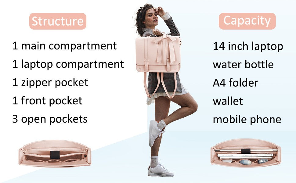 BAGSMART Women's 4-in-1 Convertible Laptop Bag