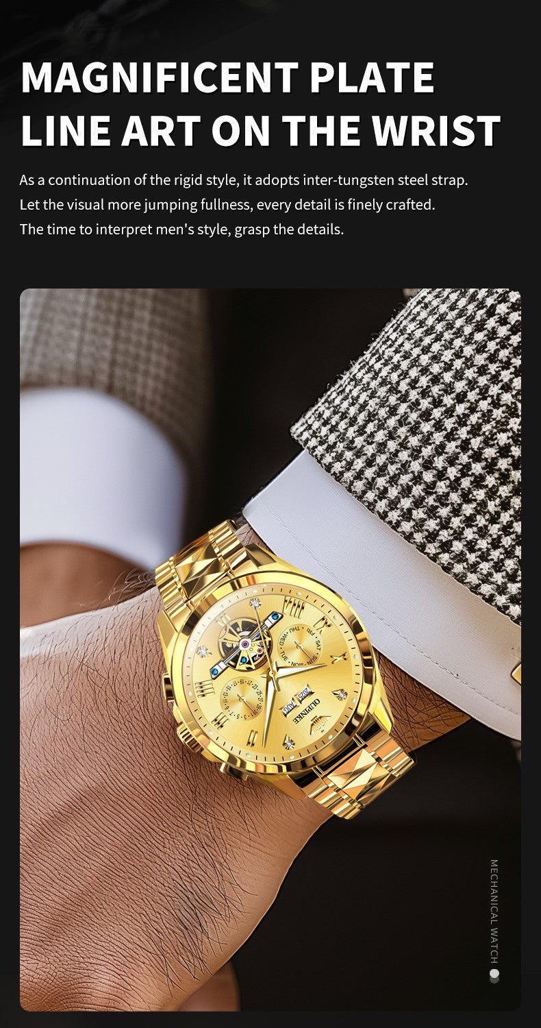 OUPINKE 3240 Skeleton Flywheel Multifunctional Automatic Mechanical Watches for Men 44mm Big Dial Tungsten Steel Luxury Watch OUPINKE 3240 Skeleton Flywheel Multifunctional Automatic Mechanical Watches for Men 44mm Big Dial Tungsten Steel Luxury Watch