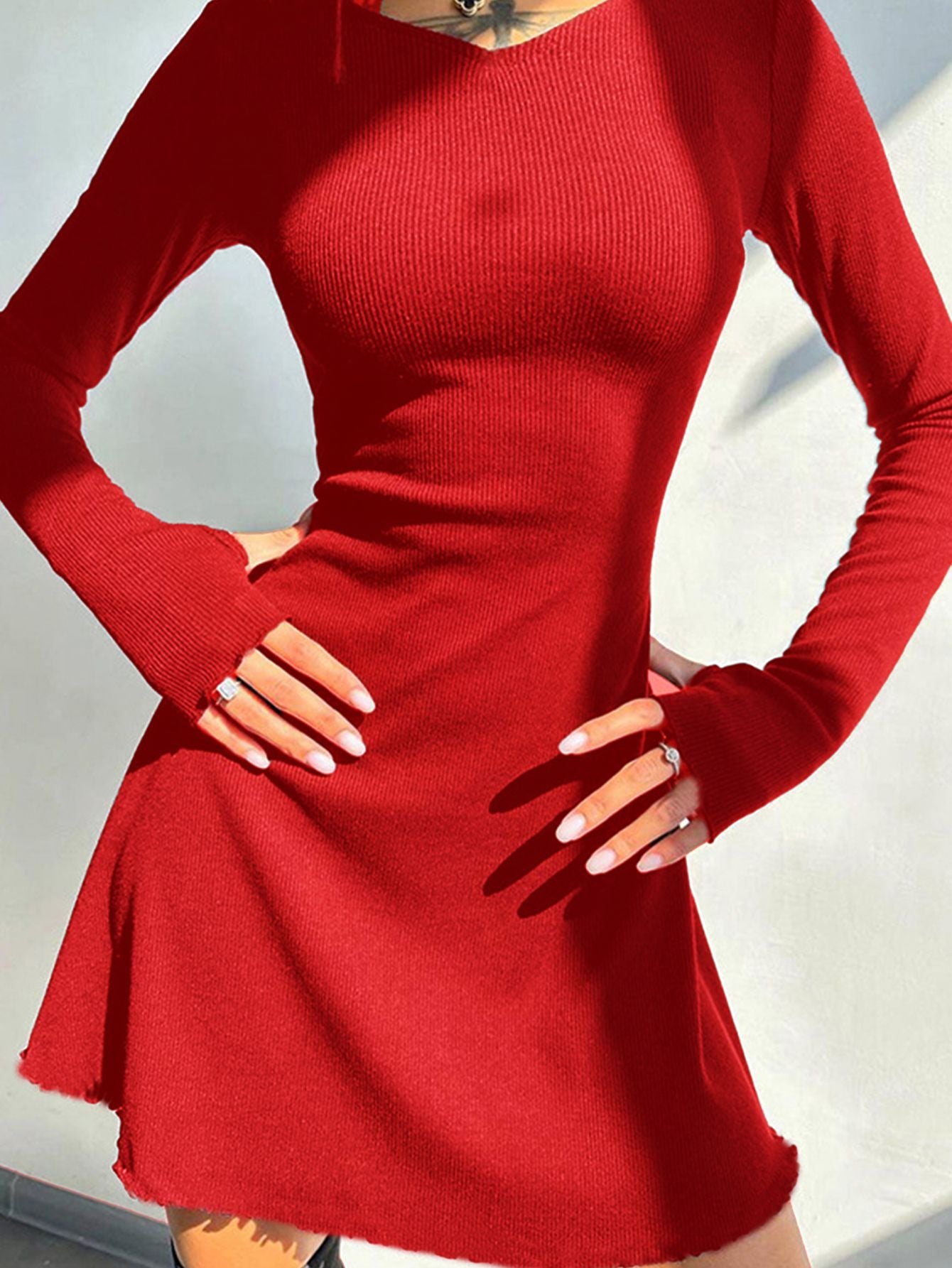 Women's Club Sexy Long Sleeve Bodycon Mini Dress Suitable for Nightclub, Family Party, Vacation, Leisure Women's Club Sexy Long Sleeve Bodycon Mini Dress Suitable for Nightclub, Family Party, Vacation, Leisure
