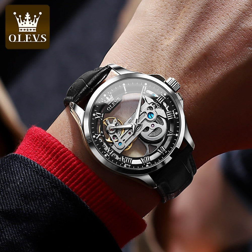 OLEVS Men's Skeleton Mechanical Watch