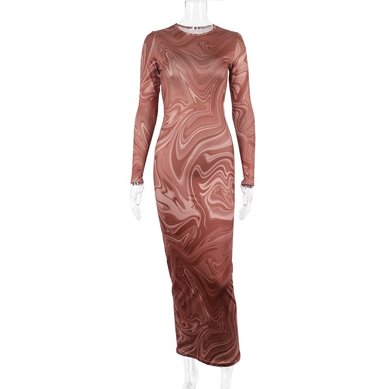 Long Sleeve Bodycon Dresses for Women Evening Party Outfits O Neck Mid Calf Sexy Vestidos De Mujer One Piece Outfits StreetwearLong Sleeve Bodycon Dresses for Women Evening Party Outfits O Neck Mid Calf Sexy Vestidos De Mujer One Piece Outfits Streetwear