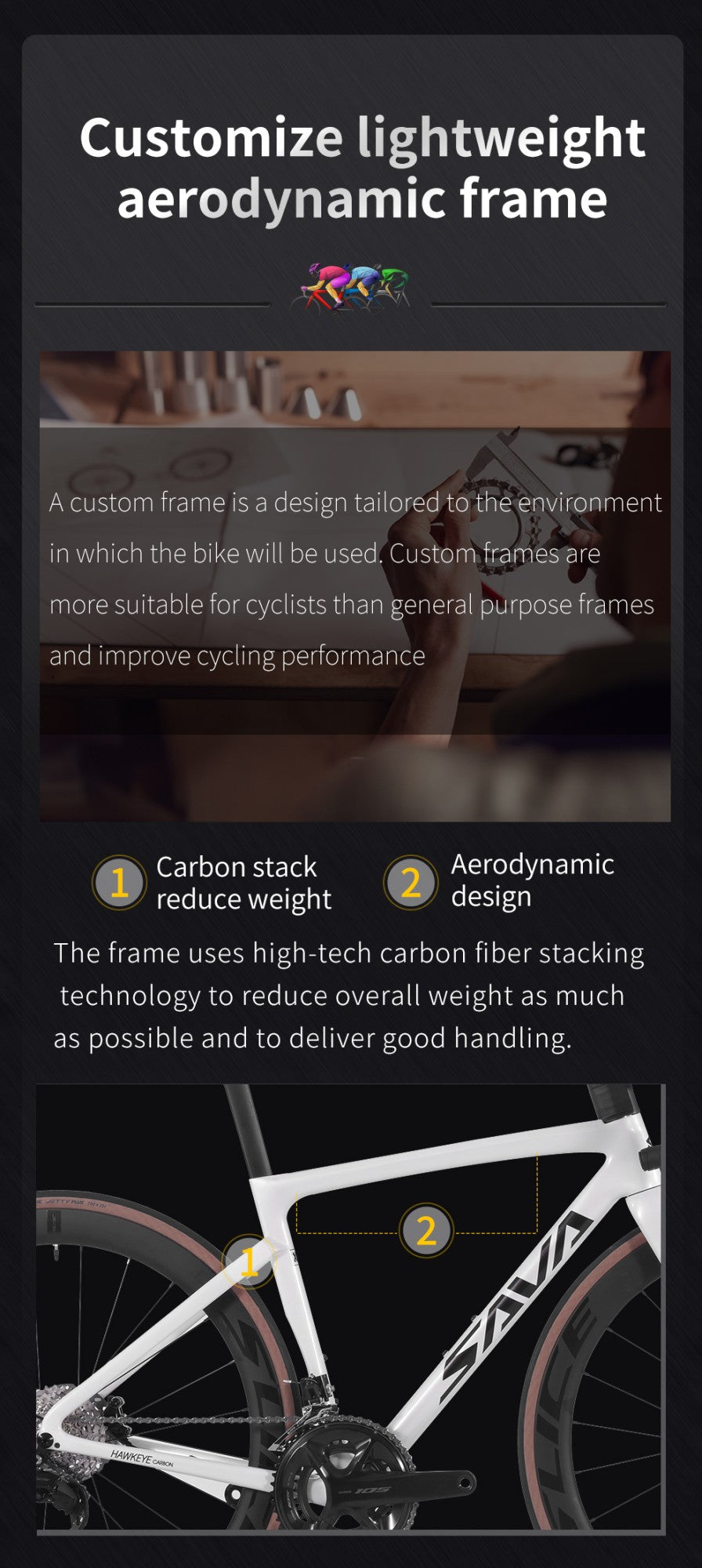 SAVA Carbon Fiber Road Bike F20