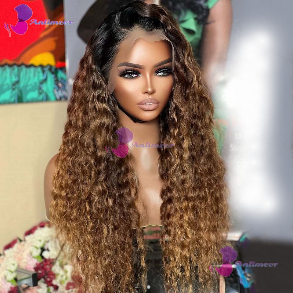 Anlimeer Long Curly Brazilian Human Hair Wig