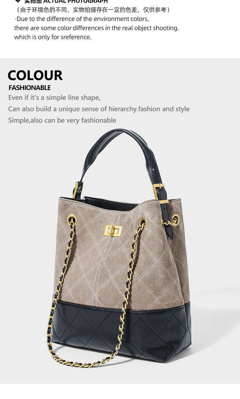 LZJV Women's Genuine Leather Bucket Bag
