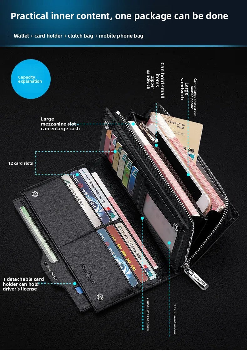 Genuine Leather Multi-Card Wallet