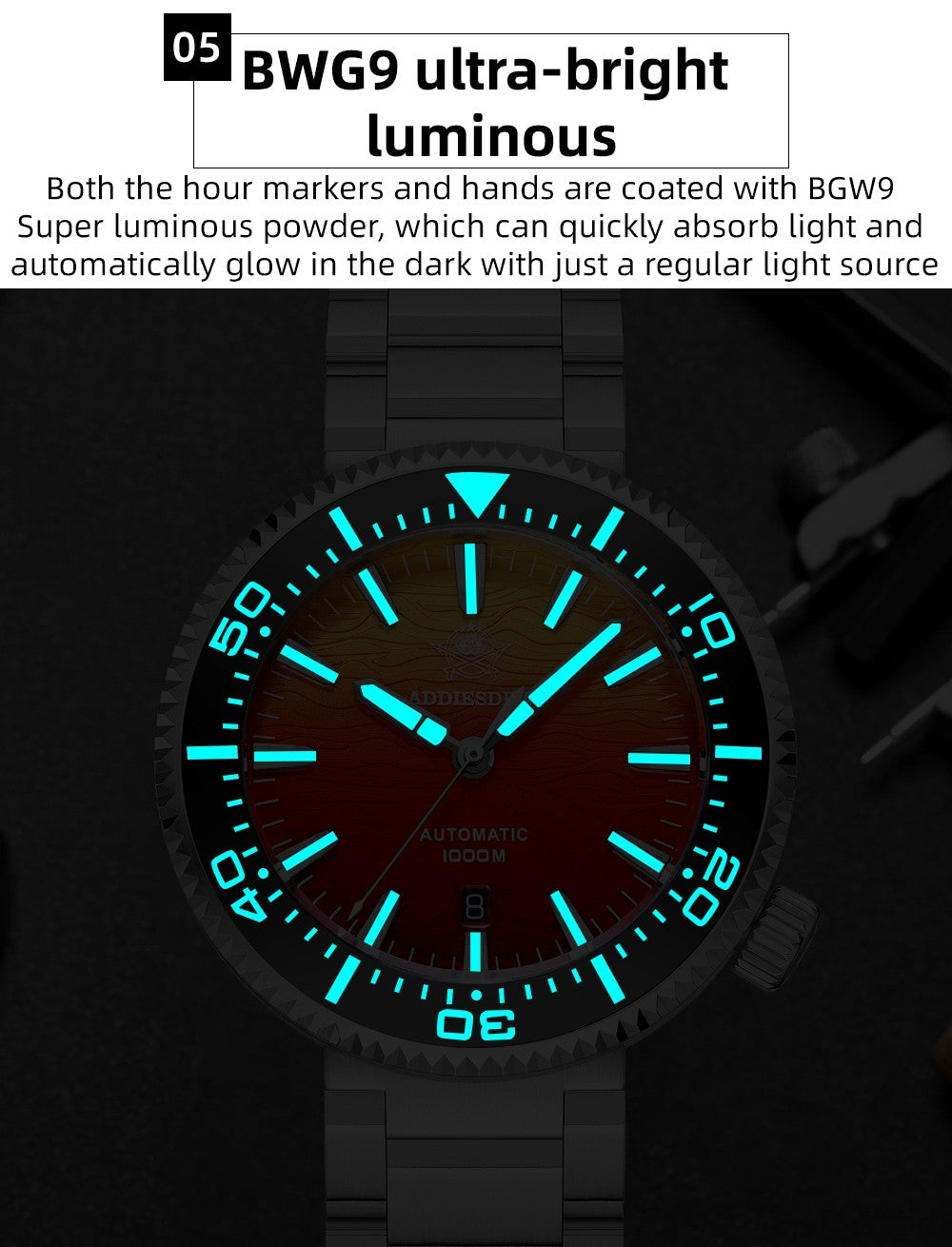 ADDIESDIVE "Burning Clouds" Professional Dive Watch
