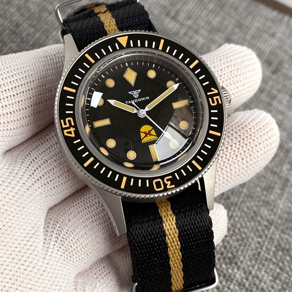 Tandorio Automatic Diver Watch: Sapphire Crystal & 200M