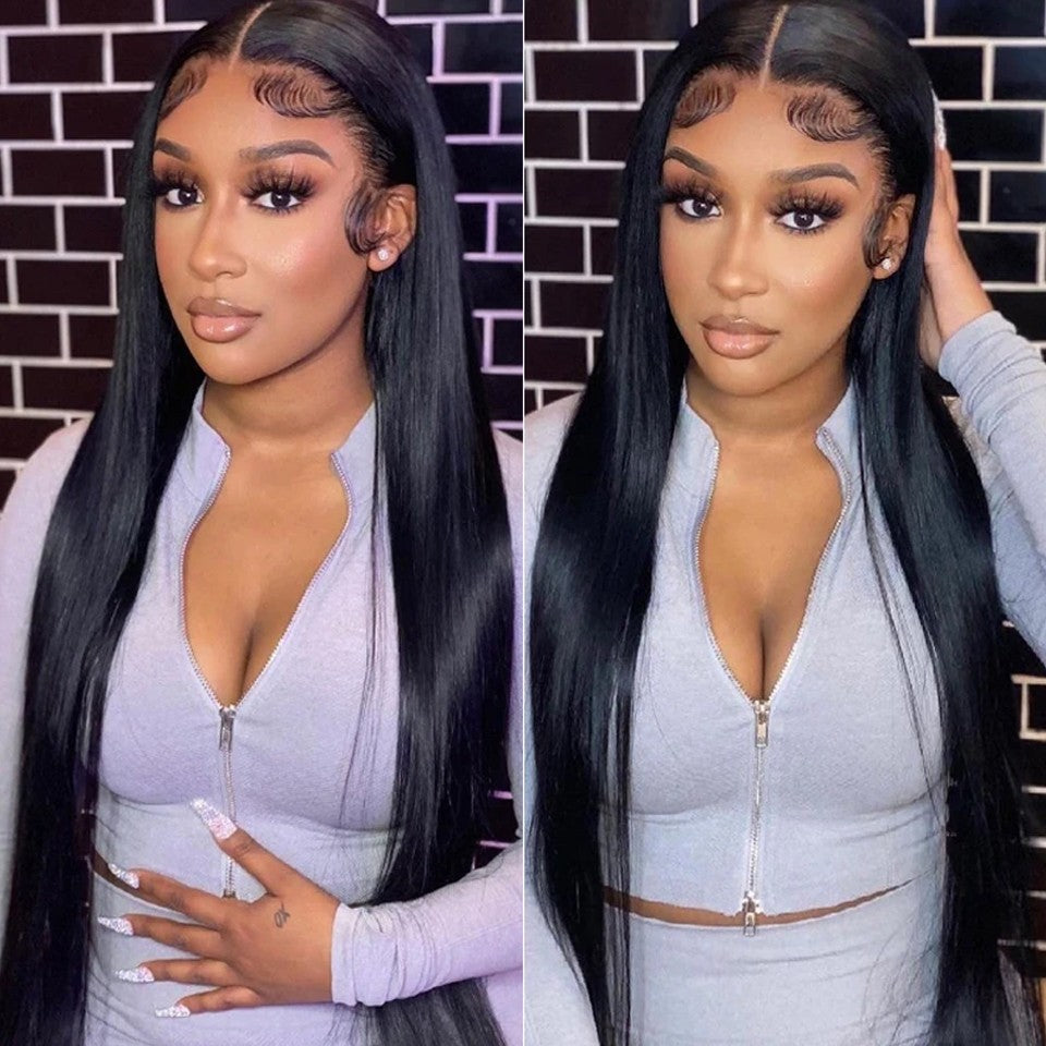 TPFHR Medium Straight Peruvian Human Hair Wig