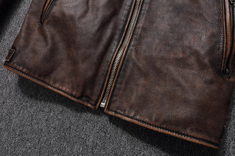 Men's Casual Cowhide Leather Jacket