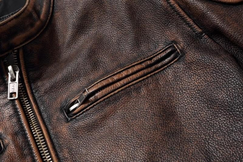COPERSIAN Men's Cowhide Leather Jacket