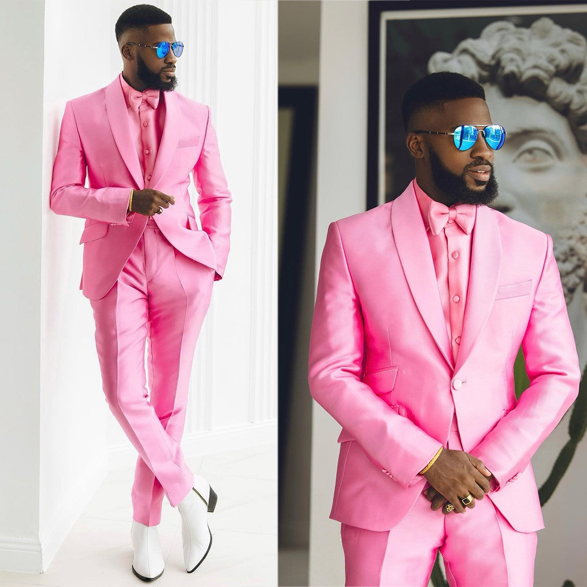 Fashion Men's Suits 3 Piece Satin Tuxedo Shawl Lapel One Button Custom Blazer Formal Wear Prom Evening Dinner Party Fashion Men's Suits 3 Piece Satin Tuxedo Shawl Lapel One Button Custom Blazer Formal Wear Prom Evening Dinner Party