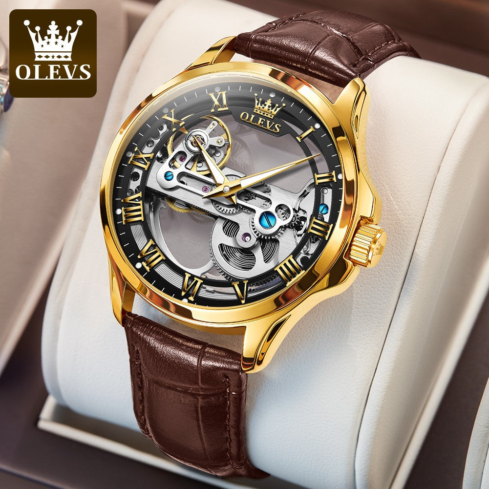 OLEVS Men's Skeleton Mechanical Watch