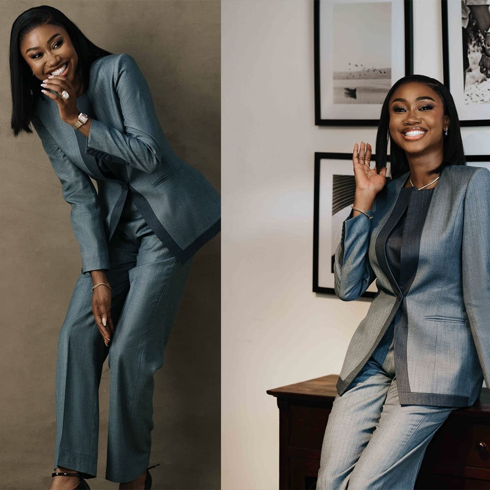 Office Lady Patchwork Women Blazer Suits 2 Pieces Round Neck Pocket Blazer Custom Wedding Guest Business Formal Outfit Office Lady Patchwork Women Blazer Suits 2 Pieces Round Neck Pocket Blazer Custom Wedding Guest Business Formal Outfit