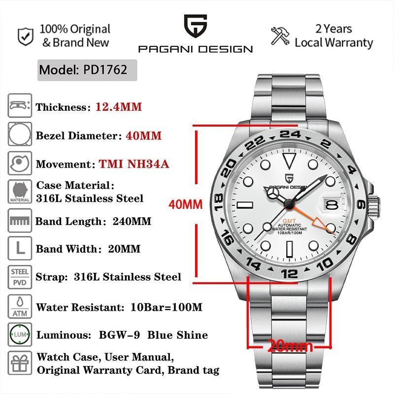 PAGANI DESIGN PD1762 (V4) Mechanical GMT Watch