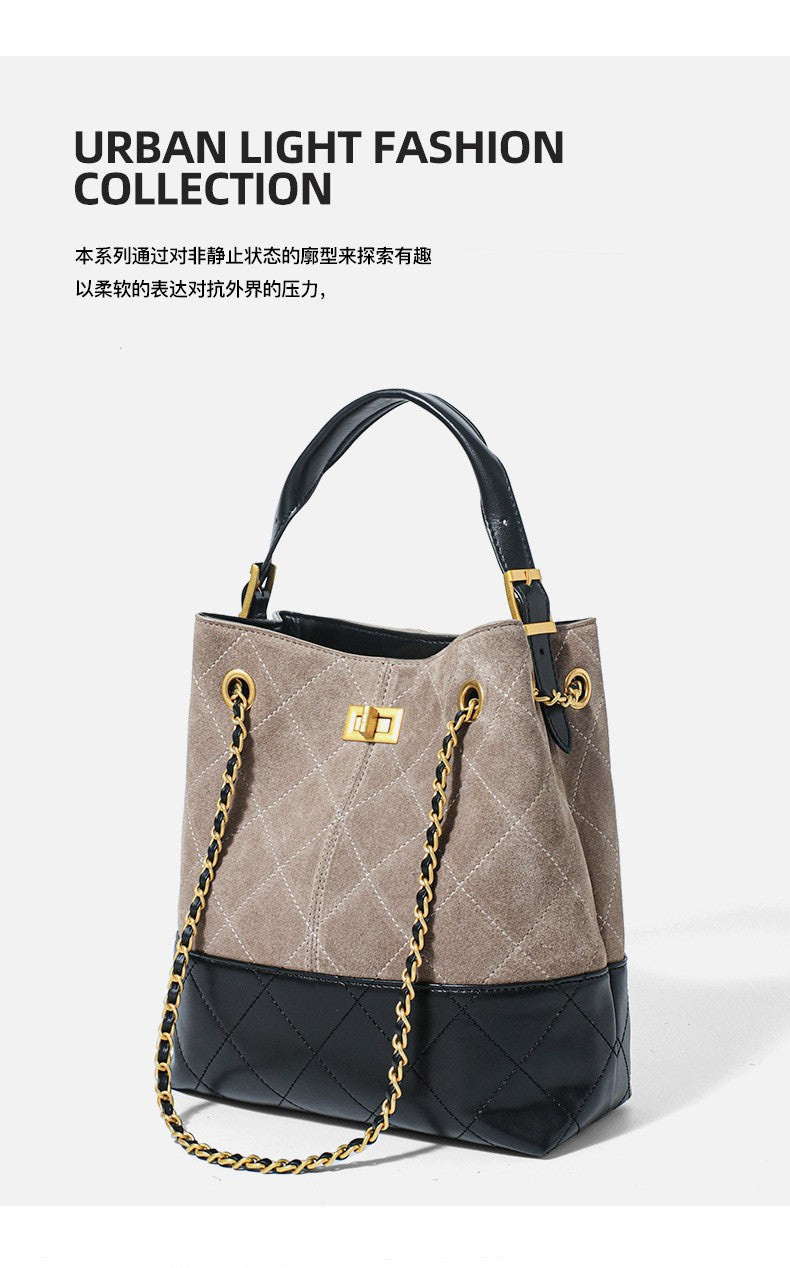 LZJV Women's Genuine Leather Bucket Bag