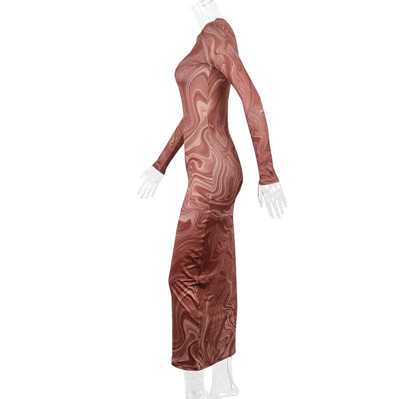 Long Sleeve Bodycon Dresses for Women Evening Party Outfits O Neck Mid Calf Sexy Vestidos De Mujer One Piece Outfits StreetwearLong Sleeve Bodycon Dresses for Women Evening Party Outfits O Neck Mid Calf Sexy Vestidos De Mujer One Piece Outfits Streetwear