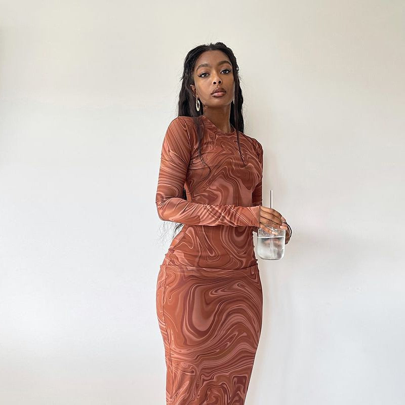 Long Sleeve Bodycon Dresses for Women Evening Party Outfits O Neck Mid Calf Sexy Vestidos De Mujer One Piece Outfits StreetwearLong Sleeve Bodycon Dresses for Women Evening Party Outfits O Neck Mid Calf Sexy Vestidos De Mujer One Piece Outfits Streetwear
