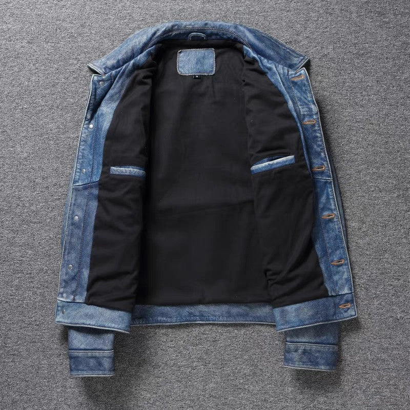 COPERSIAN Men's Cowhide Leather Jacket