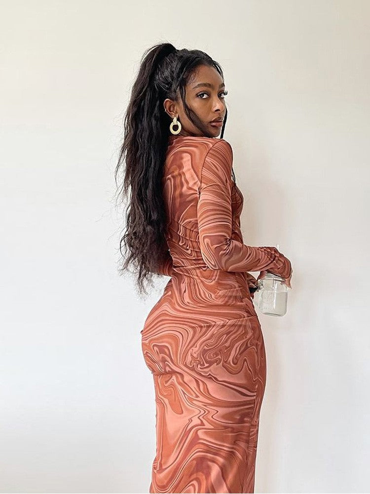 Long Sleeve Bodycon Dresses for Women Evening Party Outfits O Neck Mid Calf Sexy Vestidos De Mujer One Piece Outfits StreetwearLong Sleeve Bodycon Dresses for Women Evening Party Outfits O Neck Mid Calf Sexy Vestidos De Mujer One Piece Outfits Streetwear