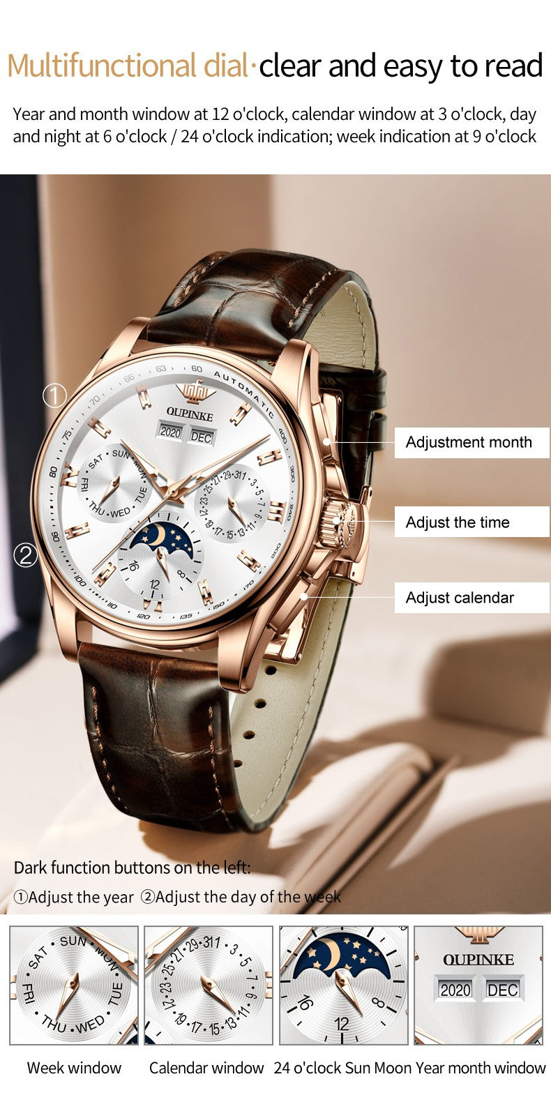 OUPINKE 3189 Luxury Automatic Mechanical Watch