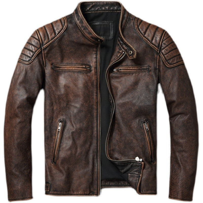 COPERSIAN Men's Cowhide Leather Jacket