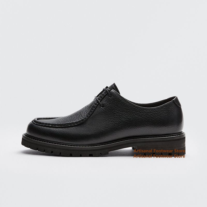 Brown suede derby shoes, thick sole, lace up, men's casual shoes, formal office shoes, men's leather shoesBrown suede derby shoes, thick sole, lace up, men's casual shoes, formal office shoes, men's leather shoes
