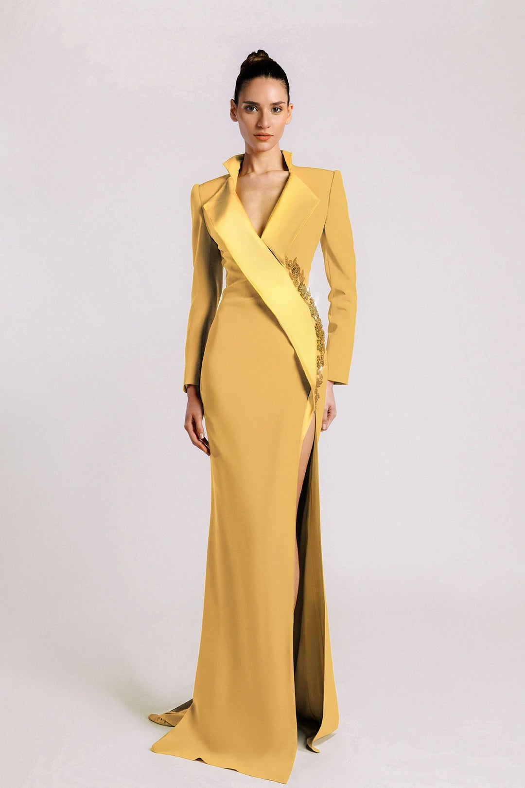 Designer Beaded Mermaid High Slit Women Blazer Dress Floor Length Custom Backless Formal Evening Wedding Guest Dress Designer Beaded Mermaid High Slit Women Blazer Dress Floor Length Custom Backless Formal Evening Wedding Guest Dress