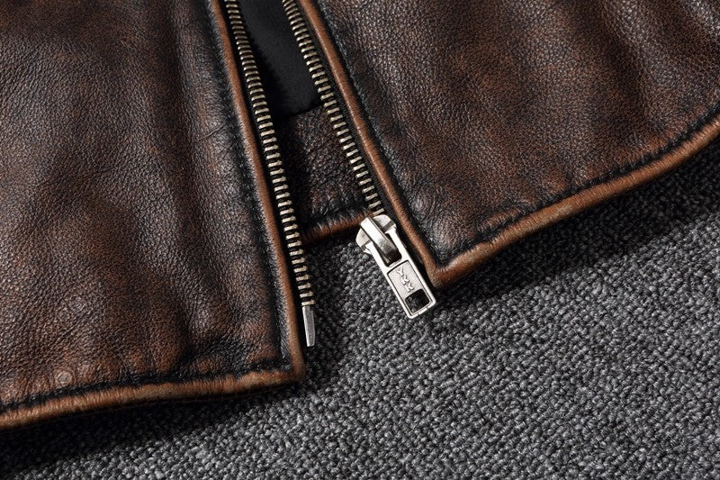 Men's Casual Cowhide Leather Jacket