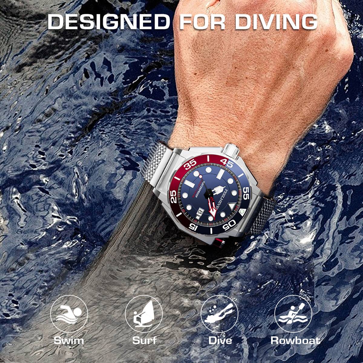 FeelNever Men's Automatic Dive Watch