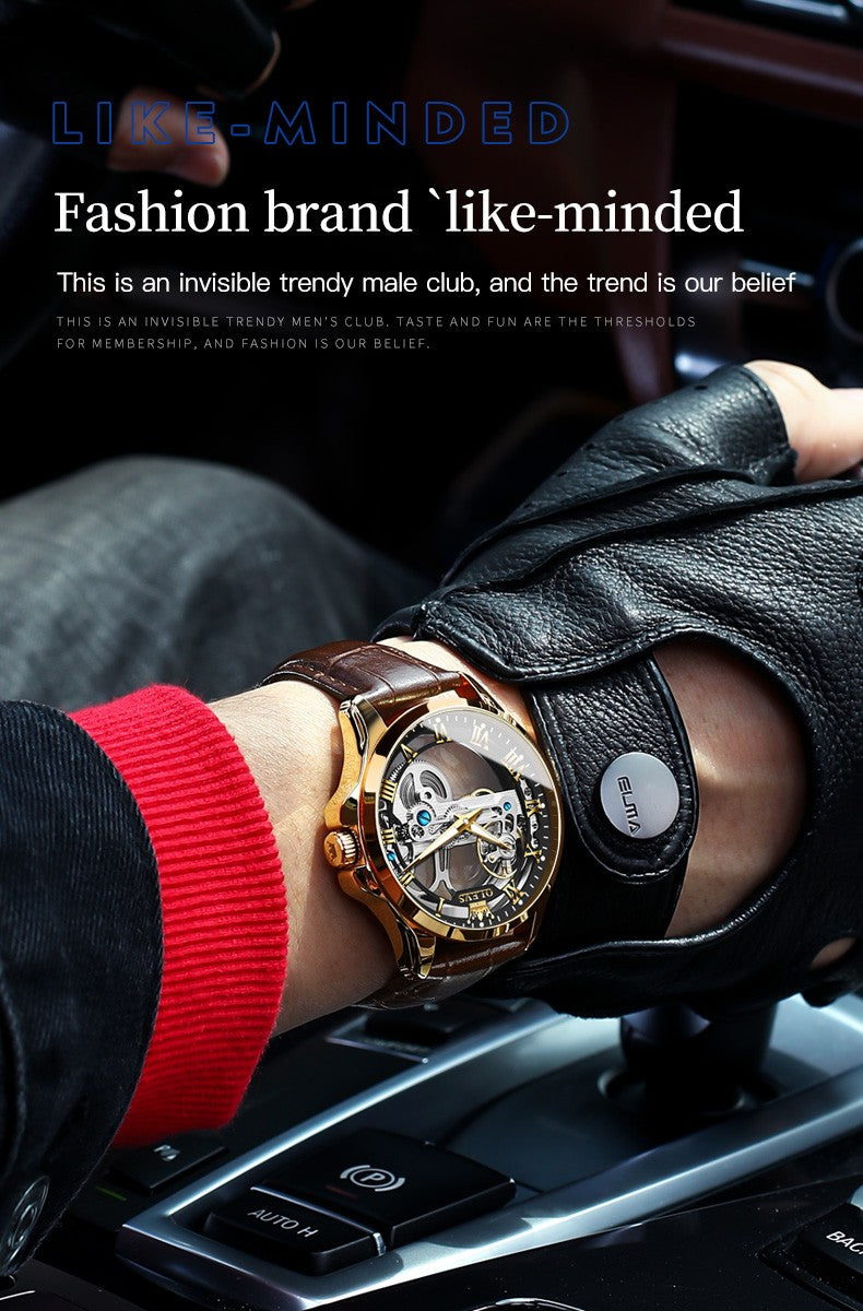 OLEVS Men's Skeleton Mechanical Watch