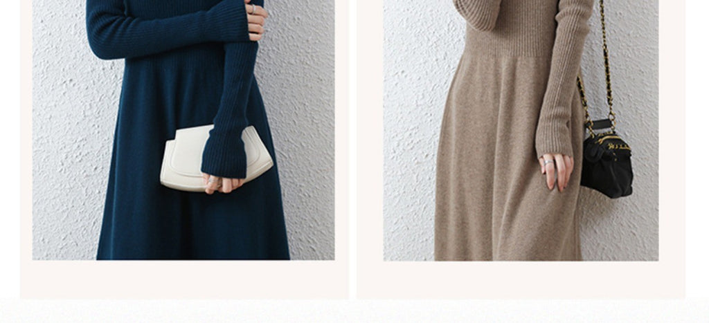 Sweater skirt women's long high-end 100% pure cashmere autumn and winter waist bottom shirt knitted dress Sweater skirt women's long high-end 100% pure cashmere autumn and winter waist bottom shirt knitted dress