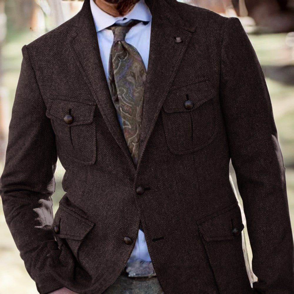 Men's Loose-Fit Wool Suit