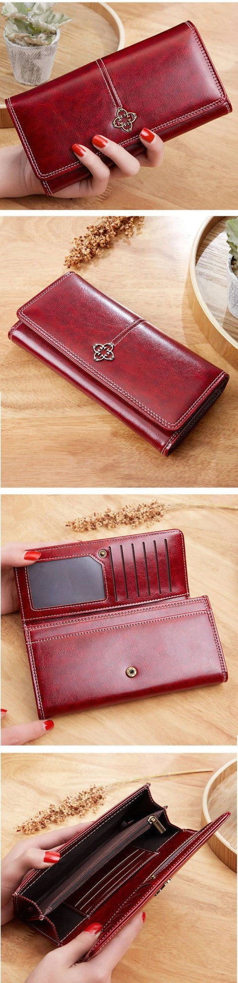 Women's Classic PU Leather Long Wallet
