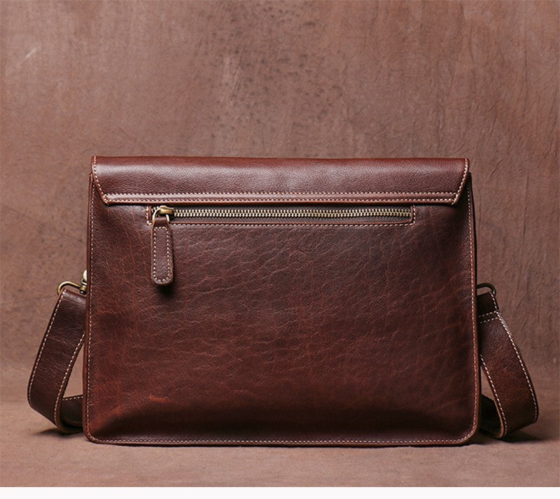 Luokir vintage genuíno couro crossbody saco de moda masculina simples ombro men
