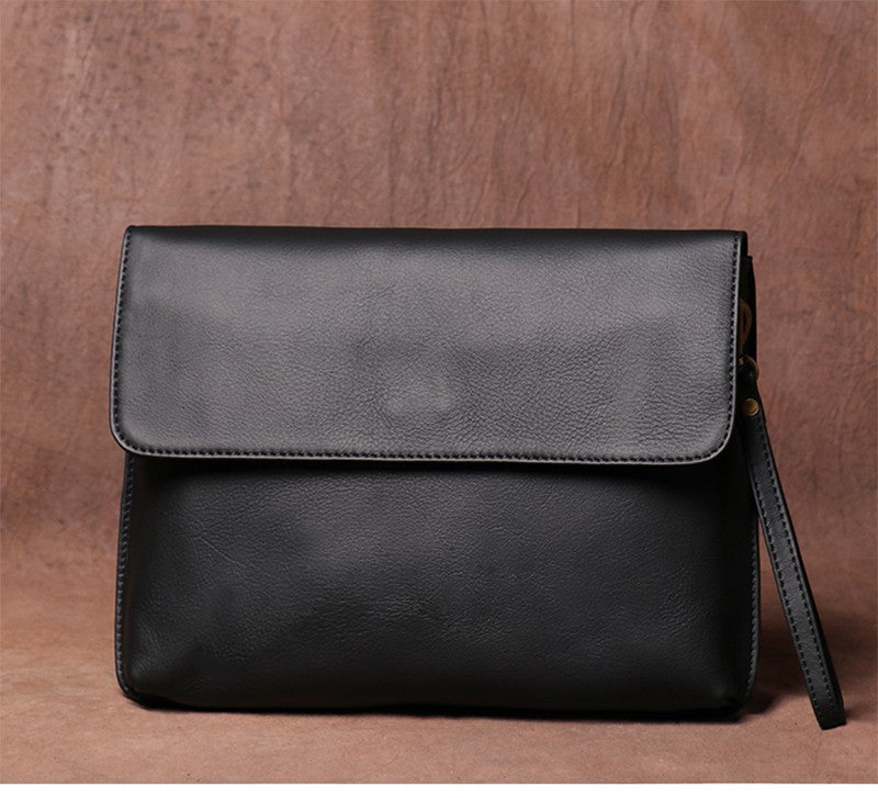 Luokir vintage genuíno couro crossbody saco de moda masculina simples ombro men