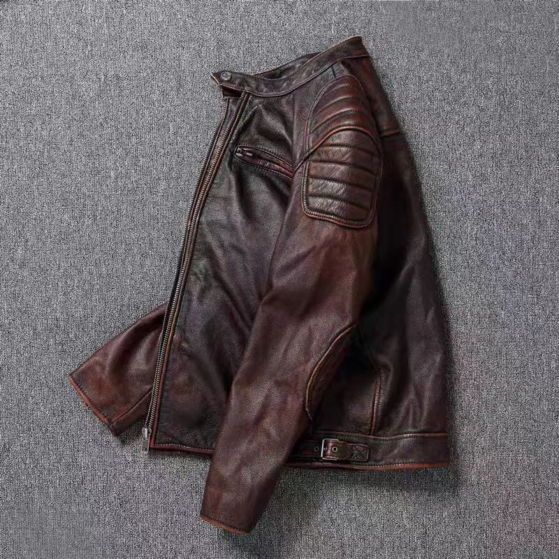 COPERSIAN Men's Cowhide Leather Jacket