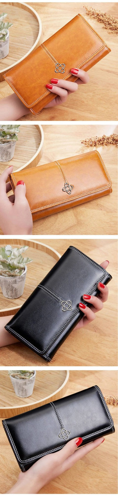Women's Classic PU Leather Long Wallet