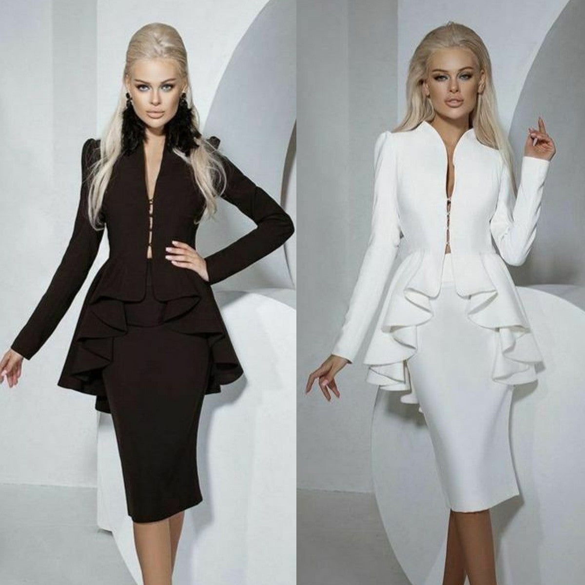 Fashion Women Skirt Suits 2 Pcs Waist Blazer with Mermaid Hem Custom Office Lady Formal Wear Evening Party Outfit