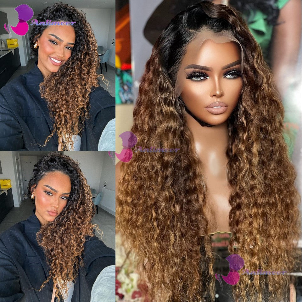 Anlimeer Long Curly Brazilian Human Hair Wig