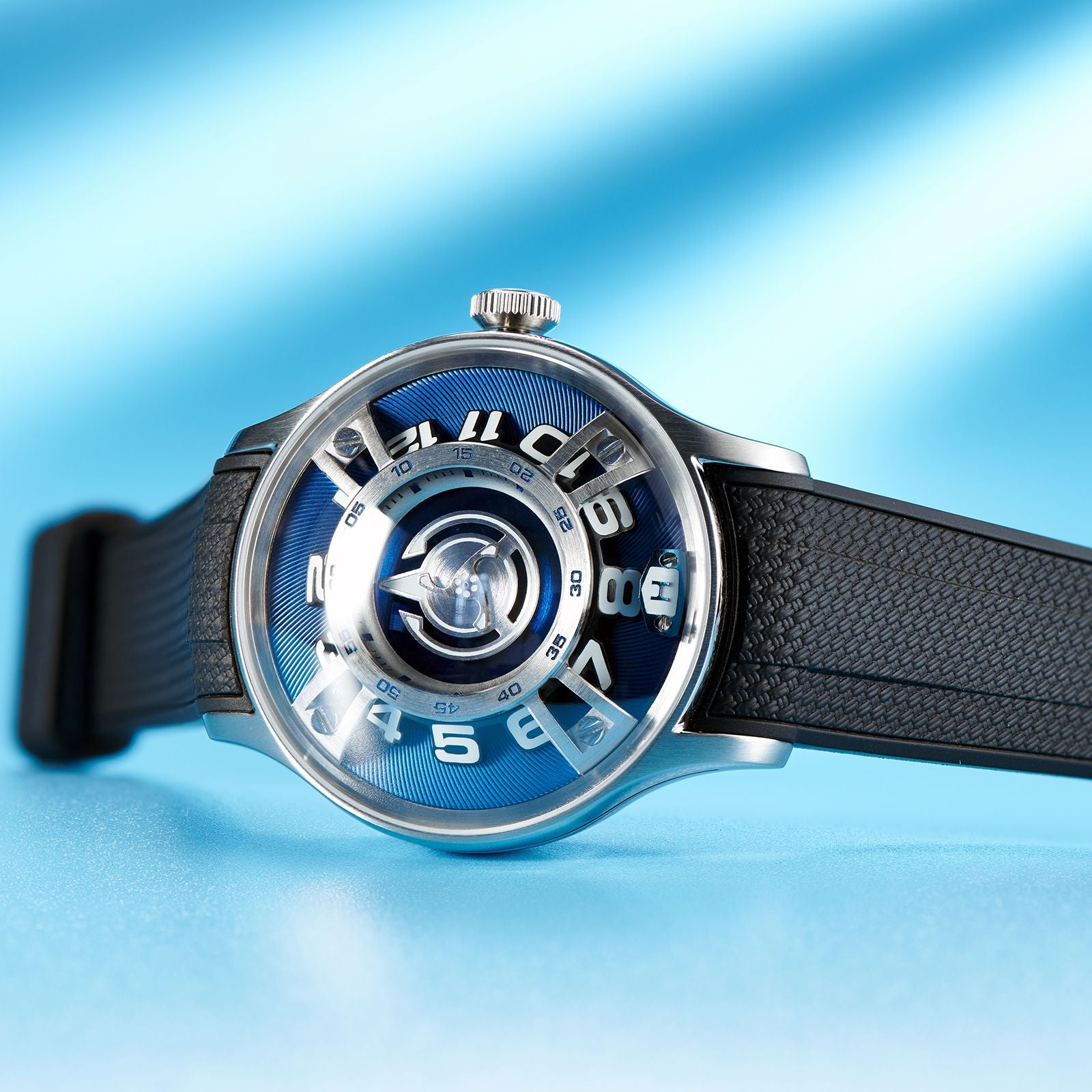 Oblvlo New Design Eagle Analog Automatic Watch for Men Blue Luminous Waterproof Leather Strap Mechanical Watches Rejos JM-Eagle Oblvlo New Design Eagle Analog Automatic Watch for Men Blue Luminous Waterproof Leather Strap Mechanical Watches Rejos JM-Eagle