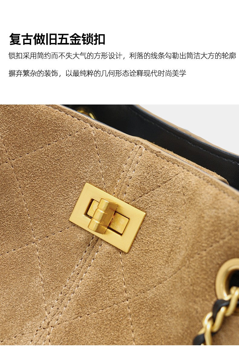 LZJV Women's Genuine Leather Bucket Bag