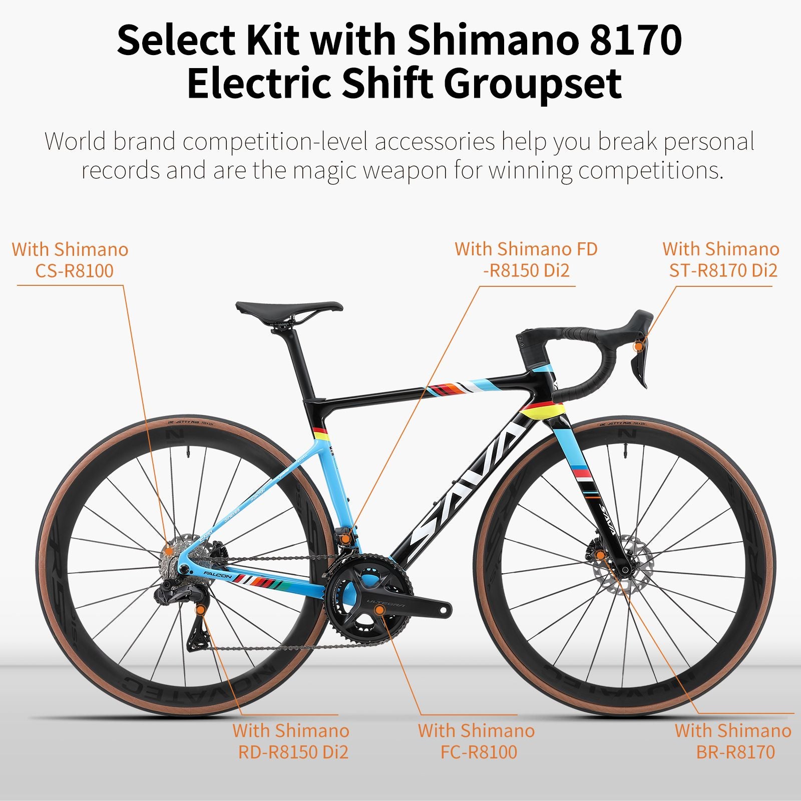 SAVA Carbon Fiber Road Bike with Shimano Ultegra Di2
