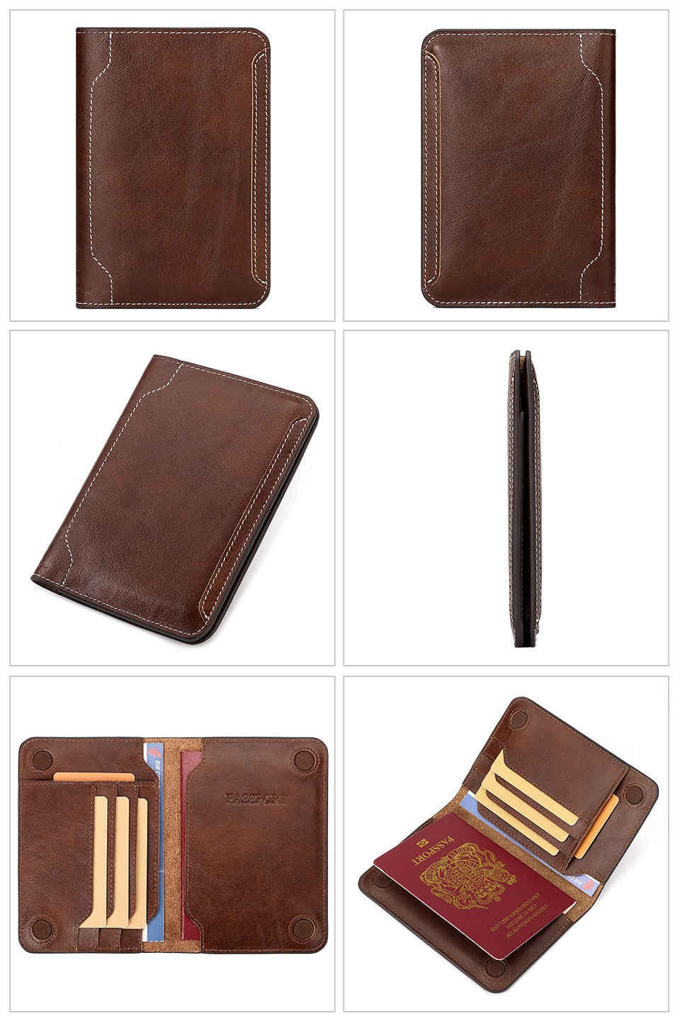 KAVI'S Men's Genuine Leather Travel Wallet